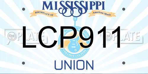 LCP911 Mississippi License Plate