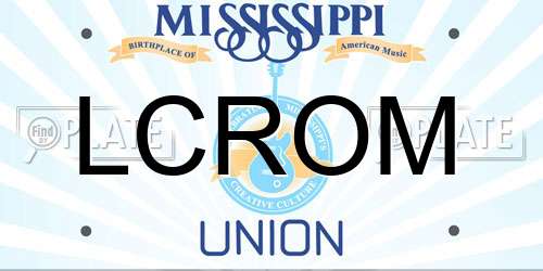 LCROM Mississippi License Plate