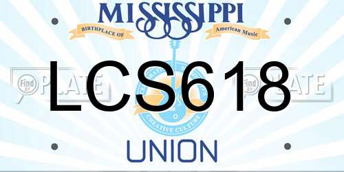 LCS618 Mississippi License Plate