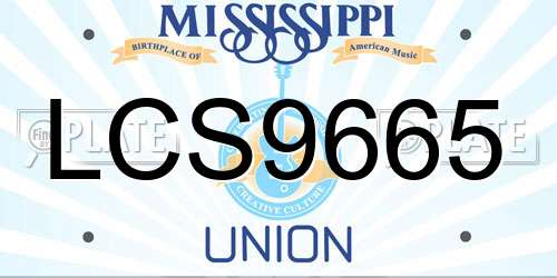 LCS9665 Mississippi License Plate