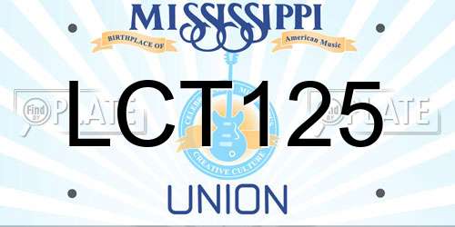 LCT125 Mississippi License Plate