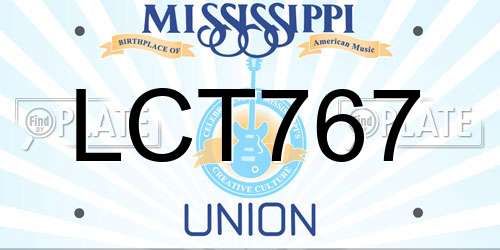 LCT767 Mississippi License Plate