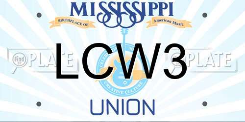 LCW3 Mississippi License Plate
