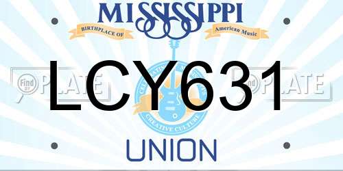 LCY631 Mississippi License Plate