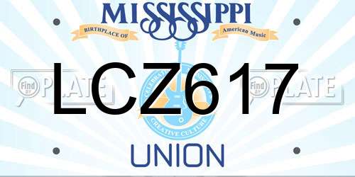 LCZ617 Mississippi License Plate
