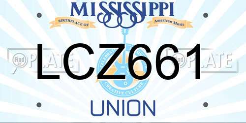 LCZ661 Mississippi License Plate