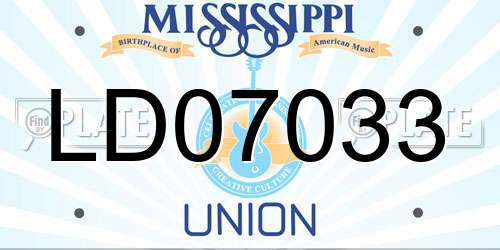 LD07033 Mississippi License Plate