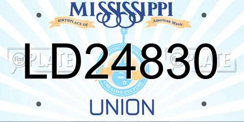 LD24830 Mississippi License Plate