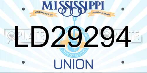 LD29294 Mississippi License Plate