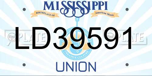 LD39591 Mississippi License Plate