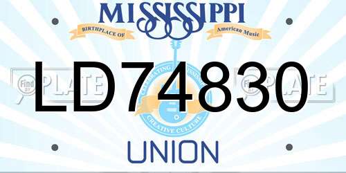 LD74830 Mississippi License Plate