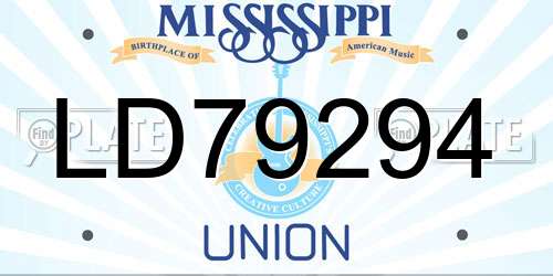 LD79294 Mississippi License Plate
