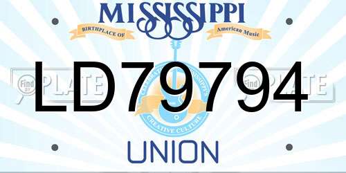 LD79794 Mississippi License Plate