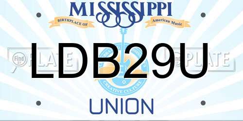LDB29U Mississippi License Plate