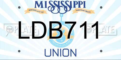 LDB711 Mississippi License Plate