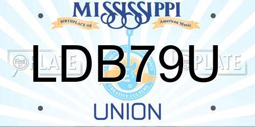 LDB79U Mississippi License Plate