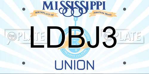 LDBJ3 Mississippi License Plate