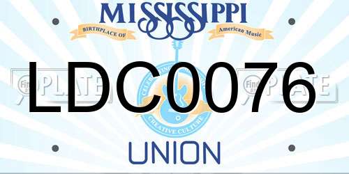 LDC0076 Mississippi License Plate