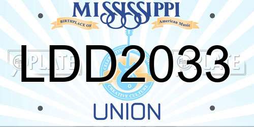 LDD2033 Mississippi License Plate