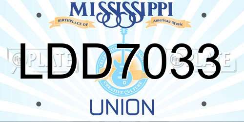 LDD7033 Mississippi License Plate