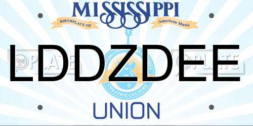 LDDZDEE Mississippi License Plate
