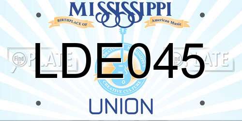 LDE045 Mississippi License Plate