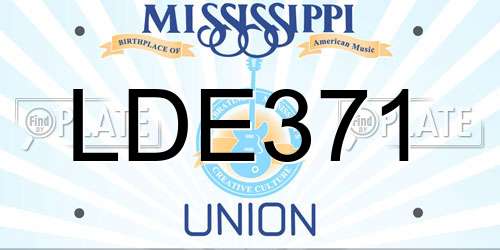 LDE371 Mississippi License Plate