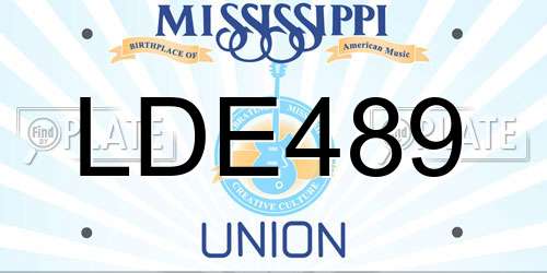 LDE489 Mississippi License Plate