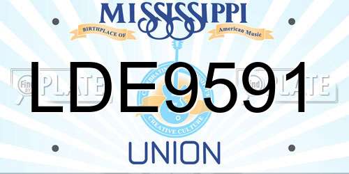 LDE9591 Mississippi License Plate