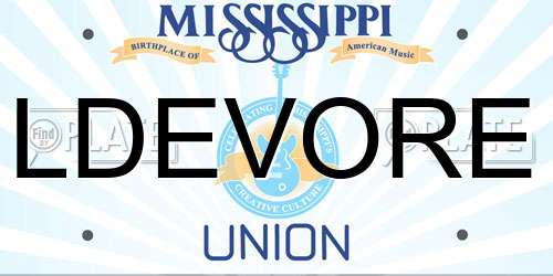 LDEVORE Mississippi License Plate
