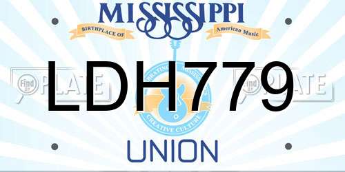 LDH779 Mississippi License Plate