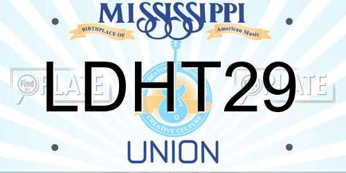 LDHT29 Mississippi License Plate