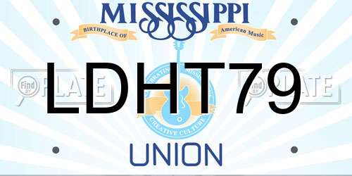LDHT79 Mississippi License Plate