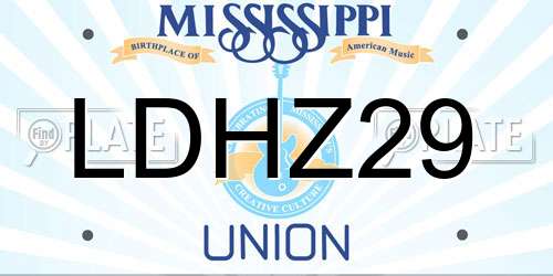 LDHZ29 Mississippi License Plate