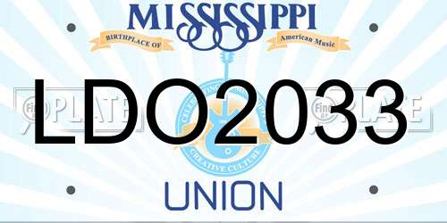 LDO2033 Mississippi License Plate