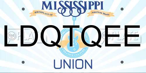 LDQTQEE Mississippi License Plate