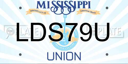 LDS79U Mississippi License Plate