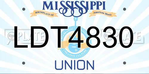 LDT4830 Mississippi License Plate