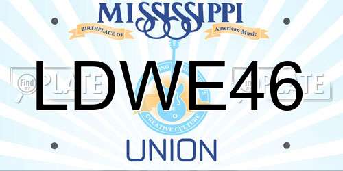 LDWE46 Mississippi License Plate