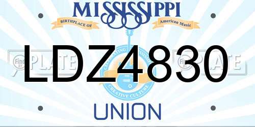 LDZ4830 Mississippi License Plate