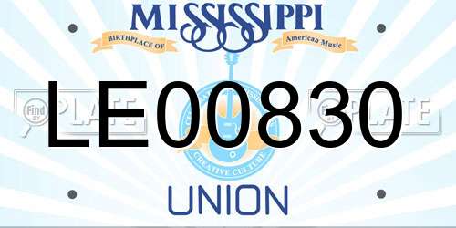 LE00830 Mississippi License Plate