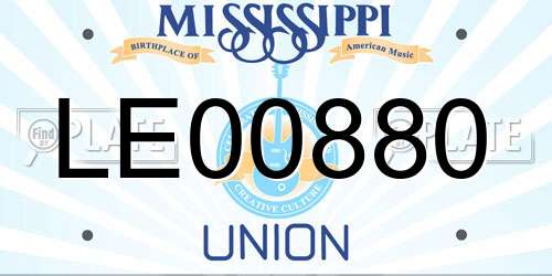 LE00880 Mississippi License Plate