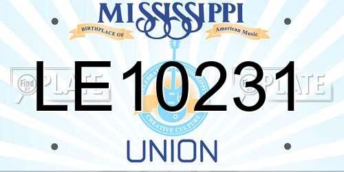 LE10231 Mississippi License Plate