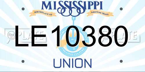 LE10380 Mississippi License Plate