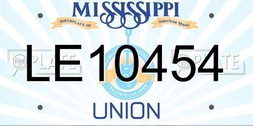 LE10454 Mississippi License Plate