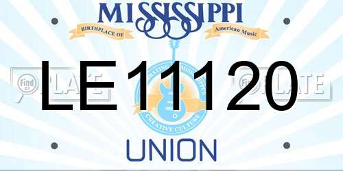 LE11120 Mississippi License Plate