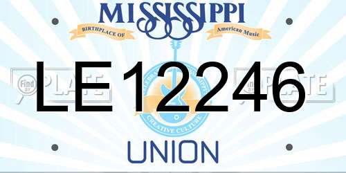 LE12246 Mississippi License Plate