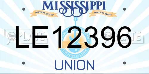 LE12396 Mississippi License Plate