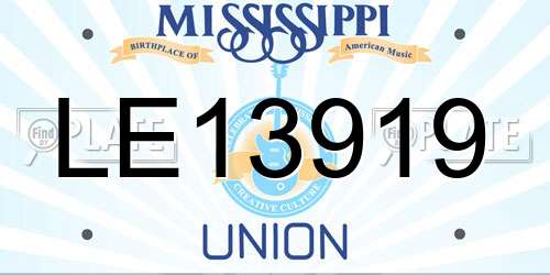 LE13919 Mississippi License Plate