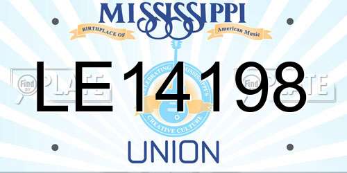 LE14198 Mississippi License Plate